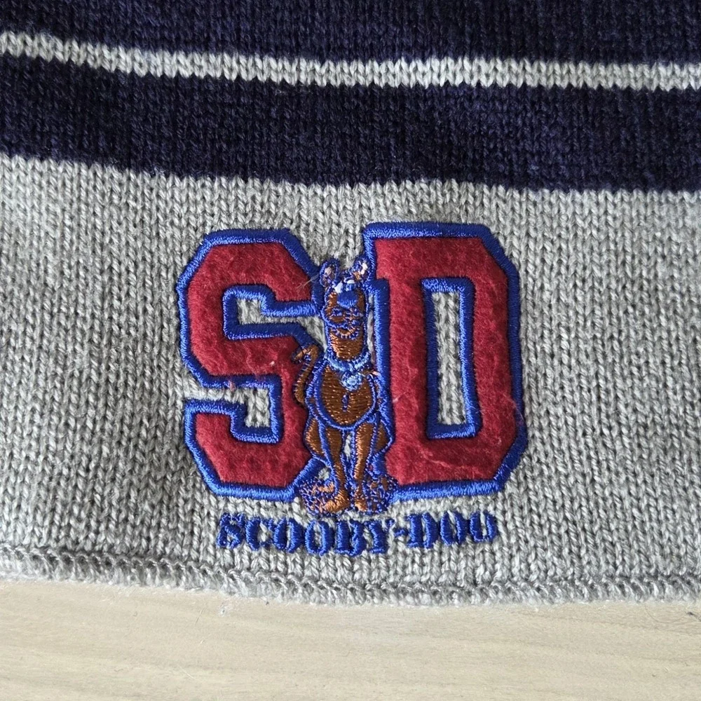 Vintage 2002 Scooby Doo Striped Winter Knit Scarf Cartoon Network Hanna Barbera